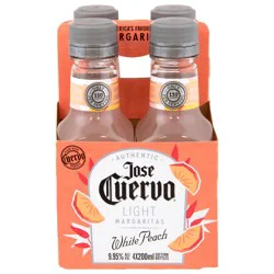 Jose Cuervo Authentic Margarita White Peach Light Ready to Drink Cocktail, 4 Pack 200 ml