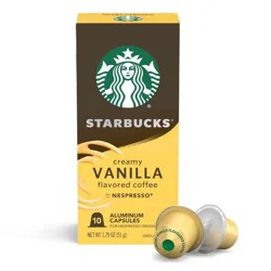 Starbucks By Nespresso Original Line Pods, Flavored Roast Coffee, Creamy Vanilla, 100% Arabica, 10 Pods