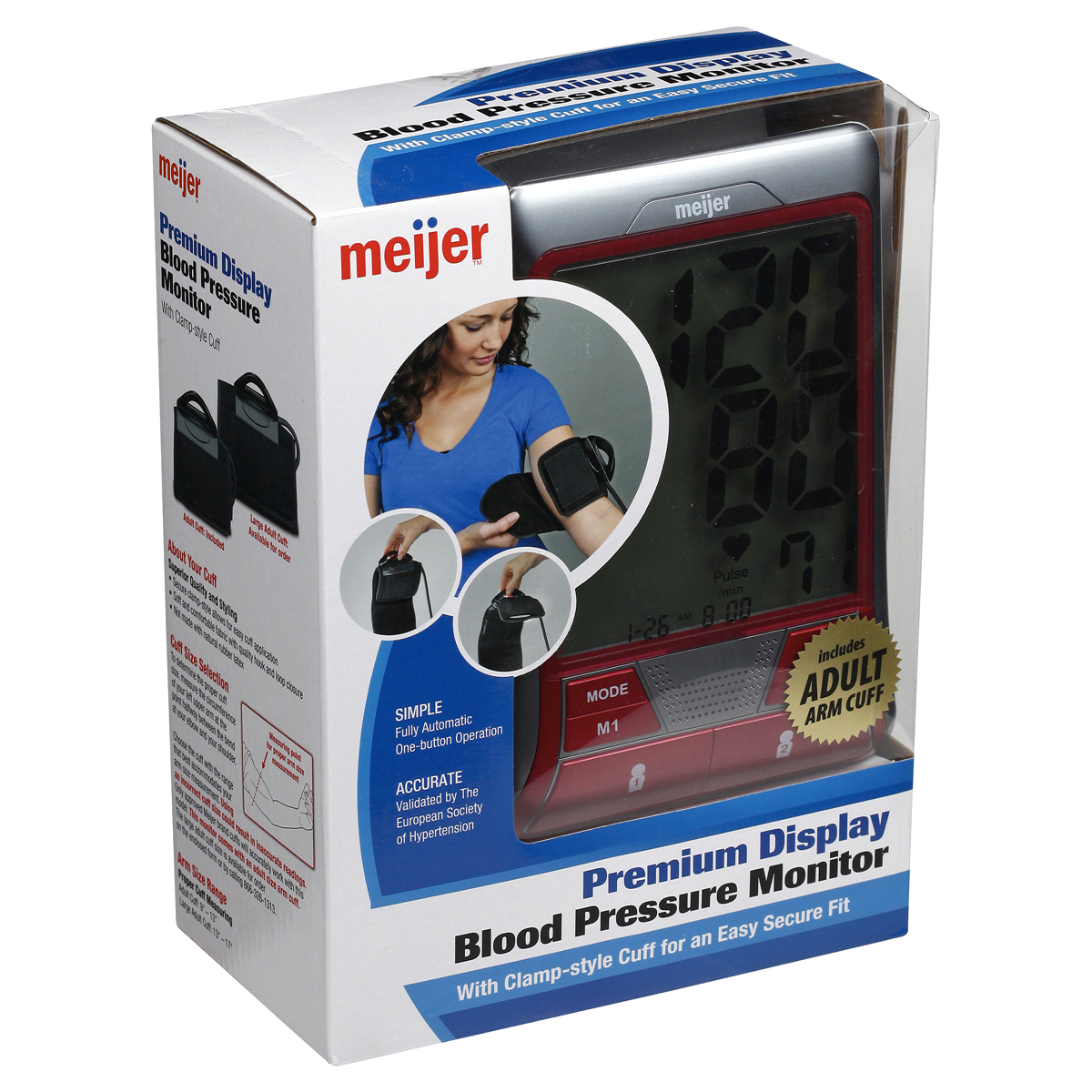 slide 5 of 7, Meijer Premium Display Blood Pressure Monitor, 1 ct