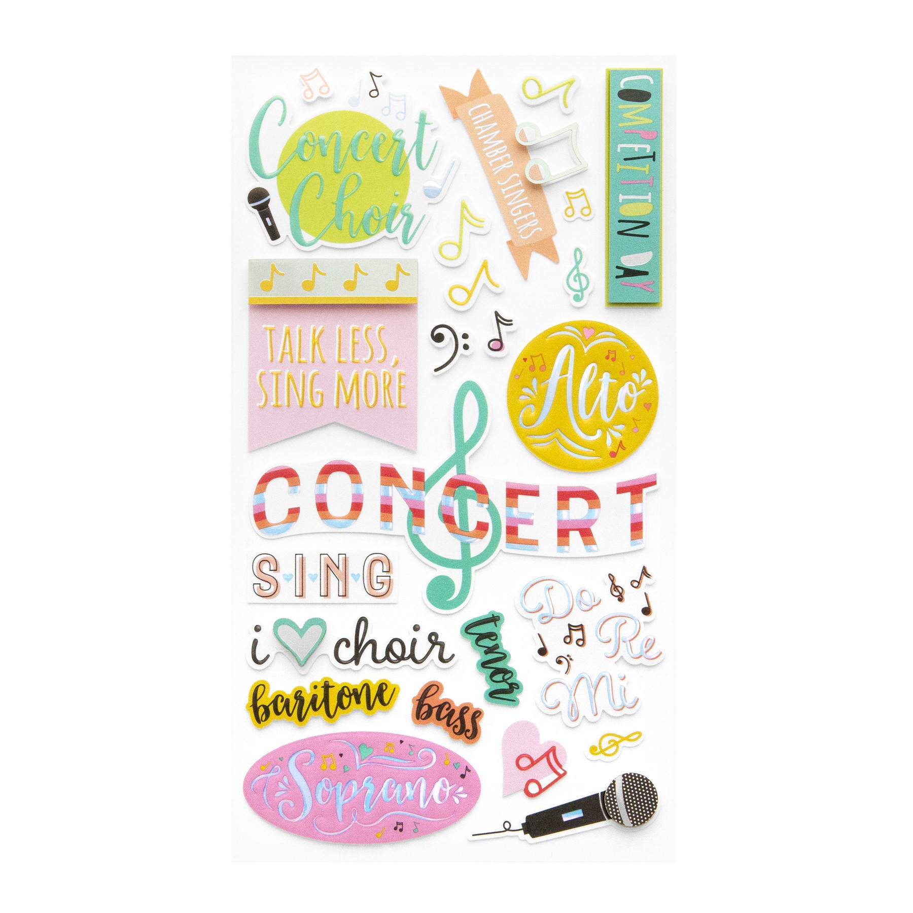 slide 2 of 4, Choir Dimensional Stickers By Recollections, 3.875 in x 7 in