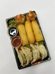 Wabisan Asian Foods Shumai Egg Roll Dumpling Platter