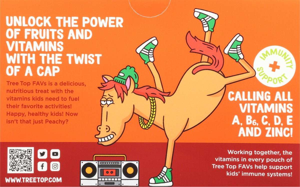 slide 5 of 14, Tree Top Favs Feelin' Peachy! Fruit and Vitamin Snack 10 - 3.2 oz Pouches, 10 ct