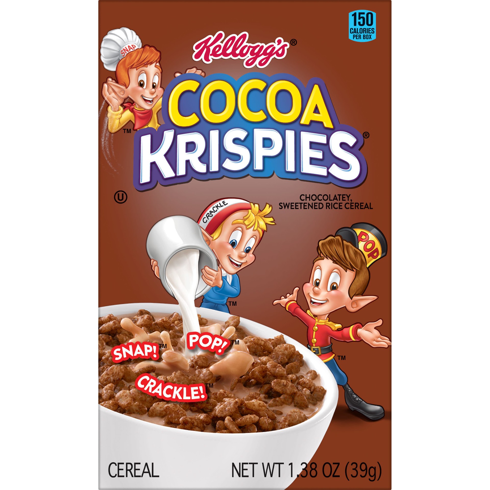 slide 3 of 5, Cocoa Krispies Breakfast Cereal, Kids Cereal, Family Breakfast, Original, 1.38oz Box, 1 Box, 1.38 oz