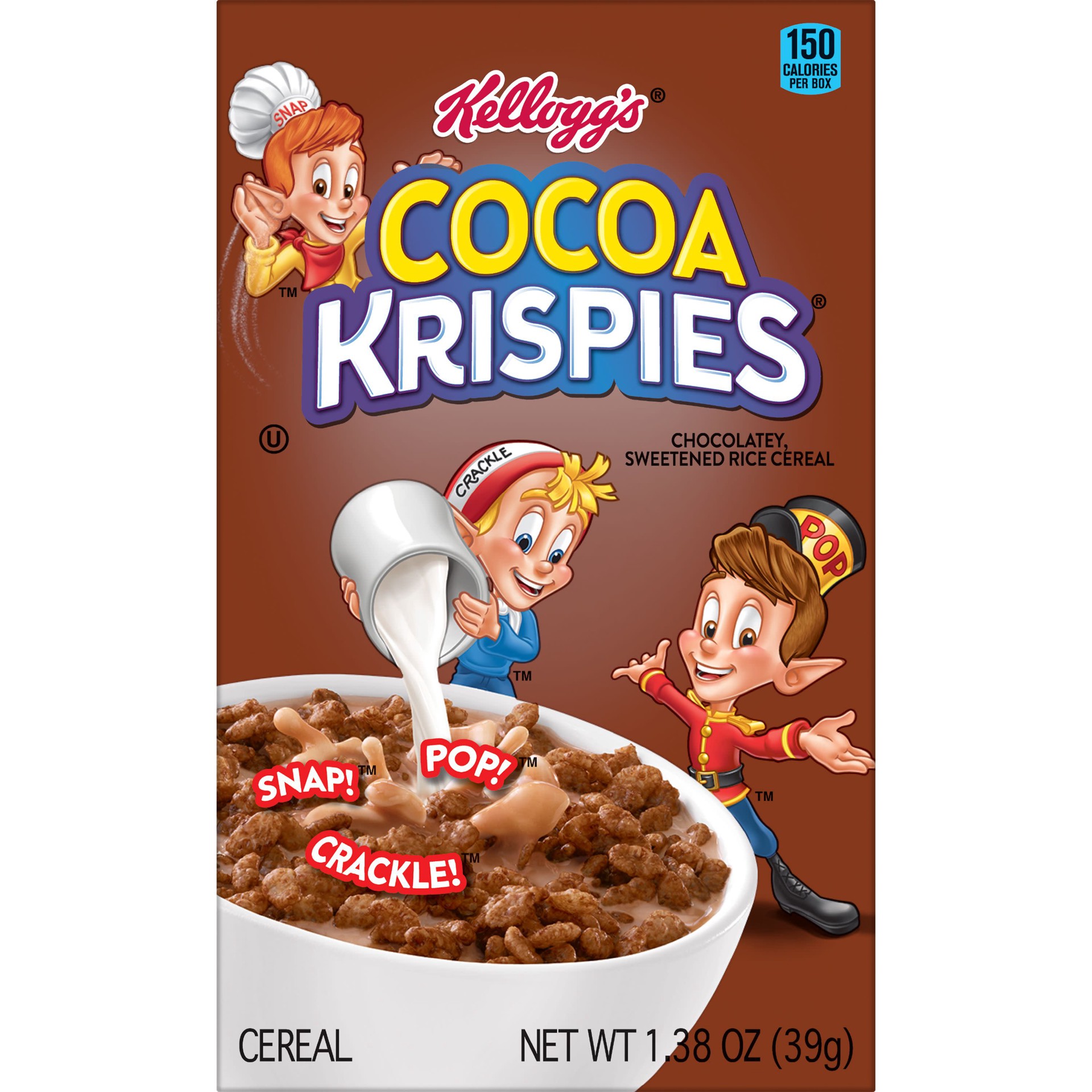 slide 4 of 5, Cocoa Krispies Breakfast Cereal, Kids Cereal, Family Breakfast, Original, 1.38oz Box, 1 Box, 1.38 oz