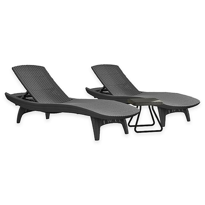 slide 1 of 1, Keter Pacific Sun Lounger Set - Grey, 3 ct