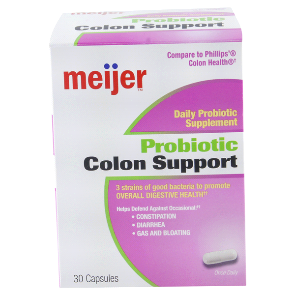 slide 1 of 1, Meijer Probiotic Colon Support Capsules, 30 ct