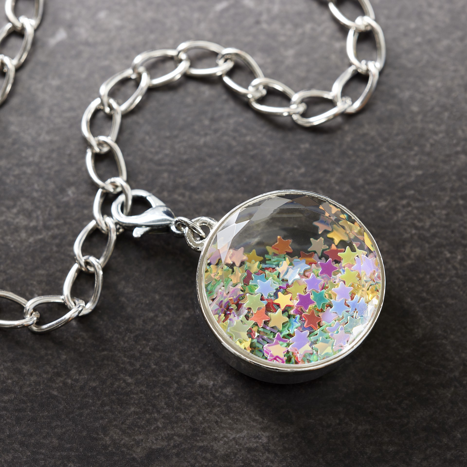 slide 2 of 5, Rhodium Circle Shaker Charm By Bead Landing, 1.63 in x 0.98 in x 0.48 in