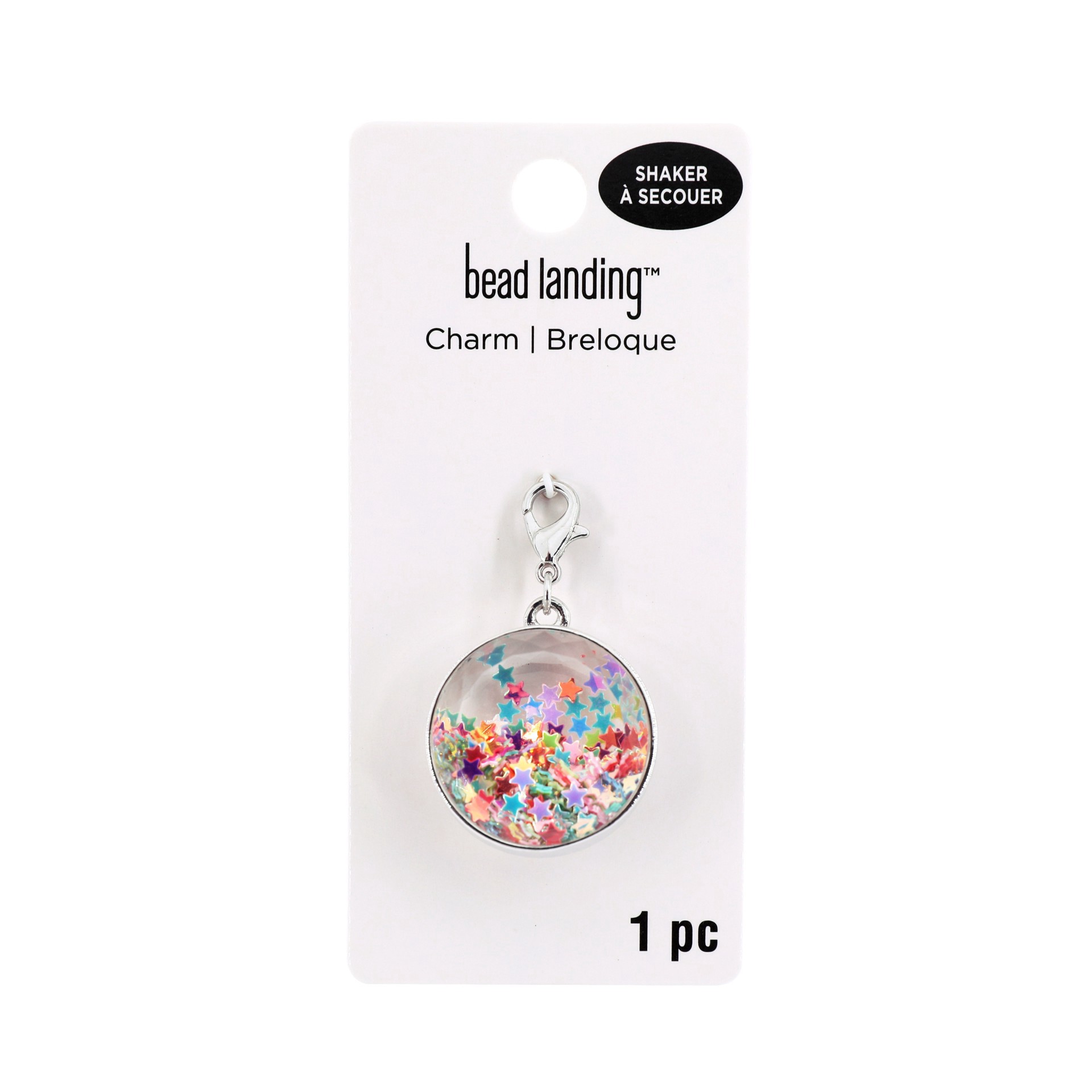 slide 3 of 5, Rhodium Circle Shaker Charm By Bead Landing, 1.63 in x 0.98 in x 0.48 in