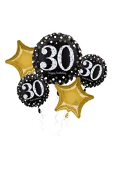 Helium Balloon Bouquet, Birthday, 5 Count