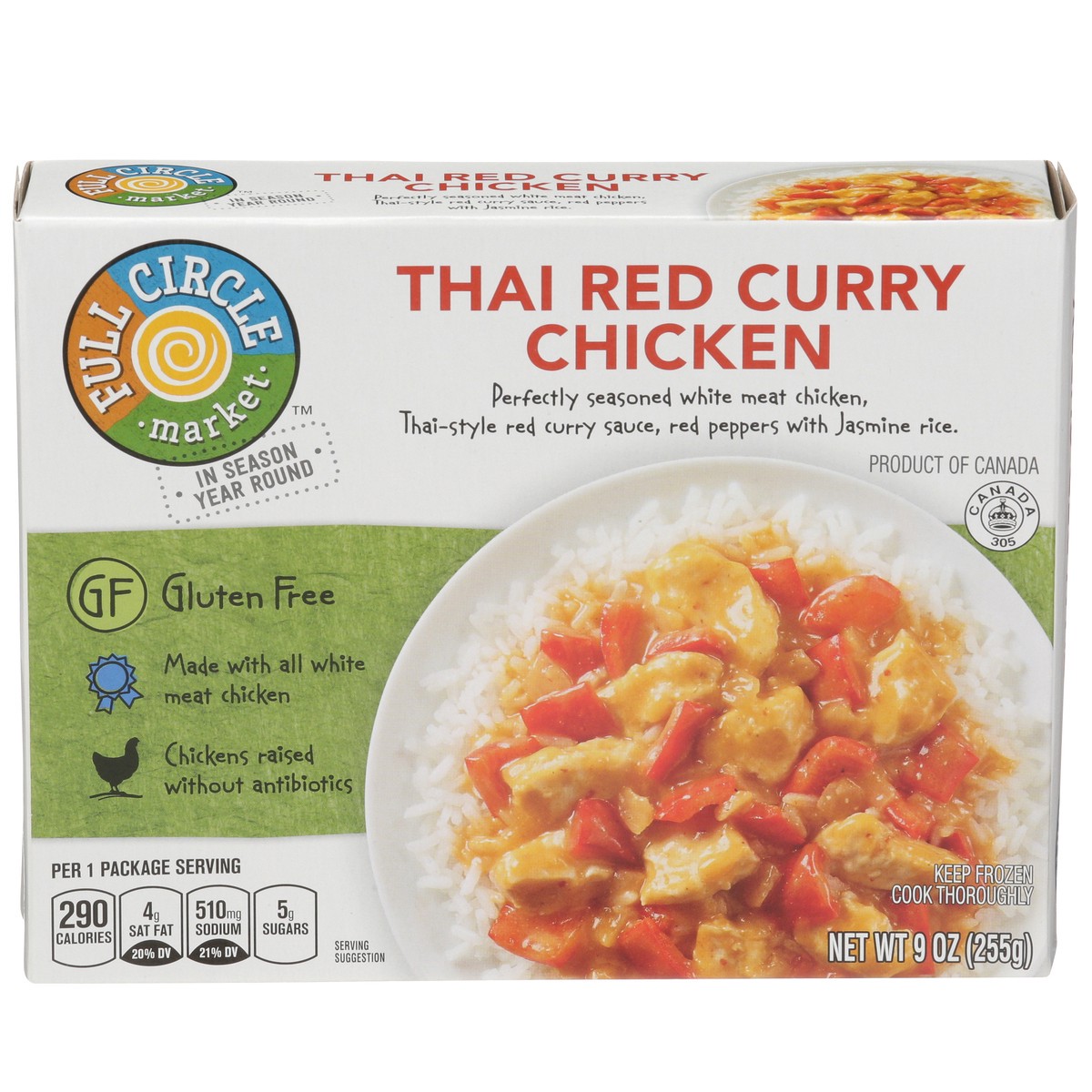 slide 1 of 9, Full Circle Market Thai Red Curry Chicken, 9 oz