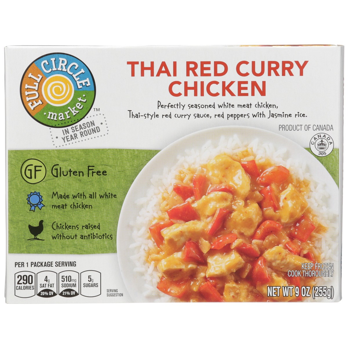 slide 2 of 9, Full Circle Market Thai Red Curry Chicken, 9 oz