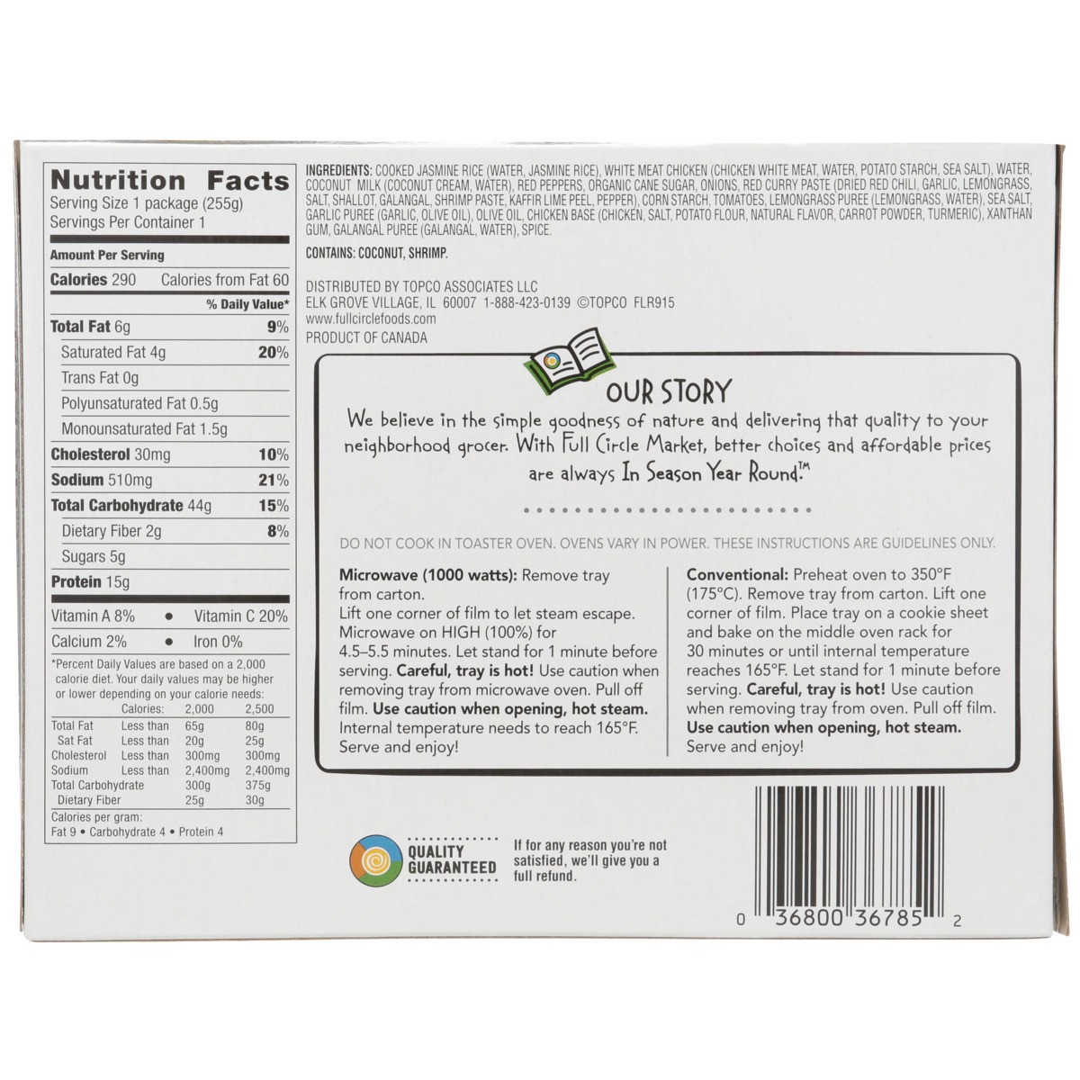 slide 9 of 9, Full Circle Market Thai Red Curry Chicken, 9 oz