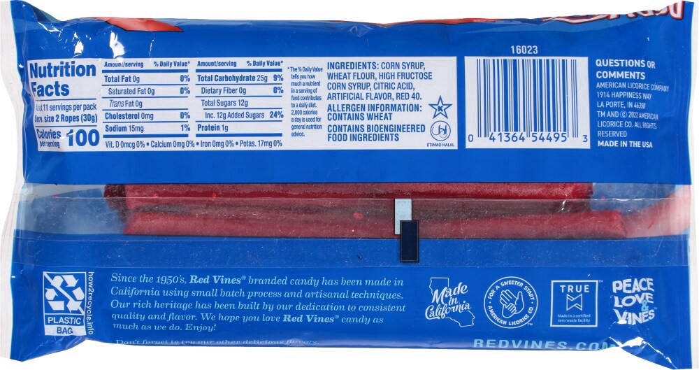 slide 2 of 2, Red Vines Snack-Sized Pieces Red Ropes 12 oz, 12 oz