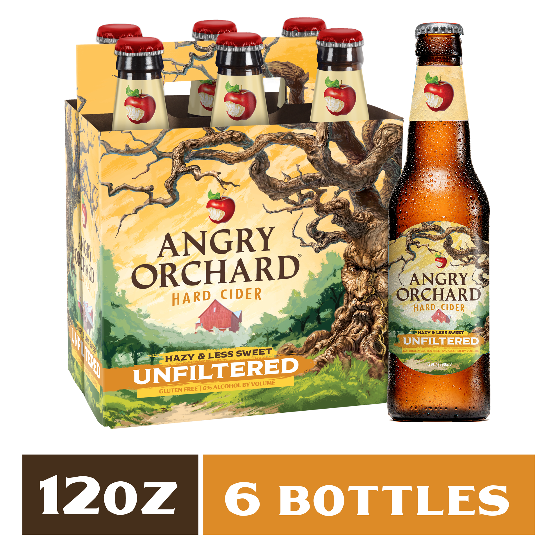 slide 1 of 8, Angry Orchard Unfiltered Hard Cider, Spiked (12 fl. oz. Bottle, 6pk.), 12 ct; 12 oz