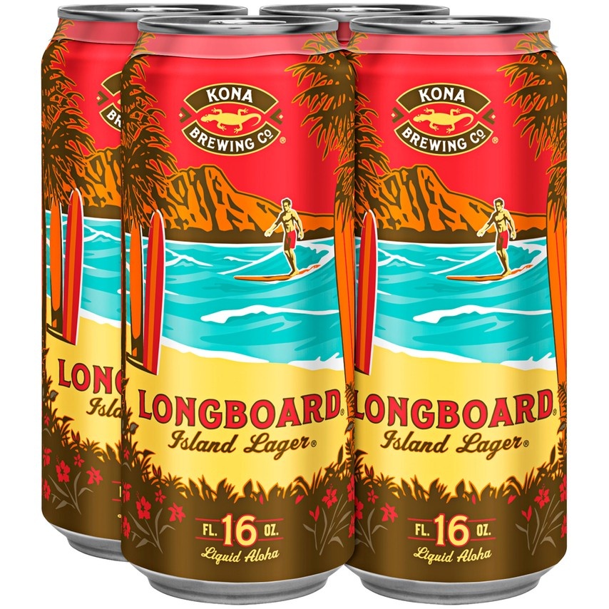 slide 1 of 1, Kona Brewing Co. Longboard Lager Can, 10 pk of 16 oz