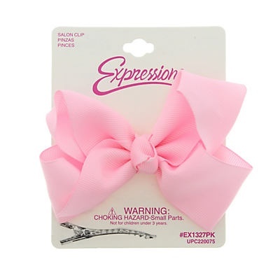 slide 1 of 1, Expressions Pink Grograin Bow, 1 ct