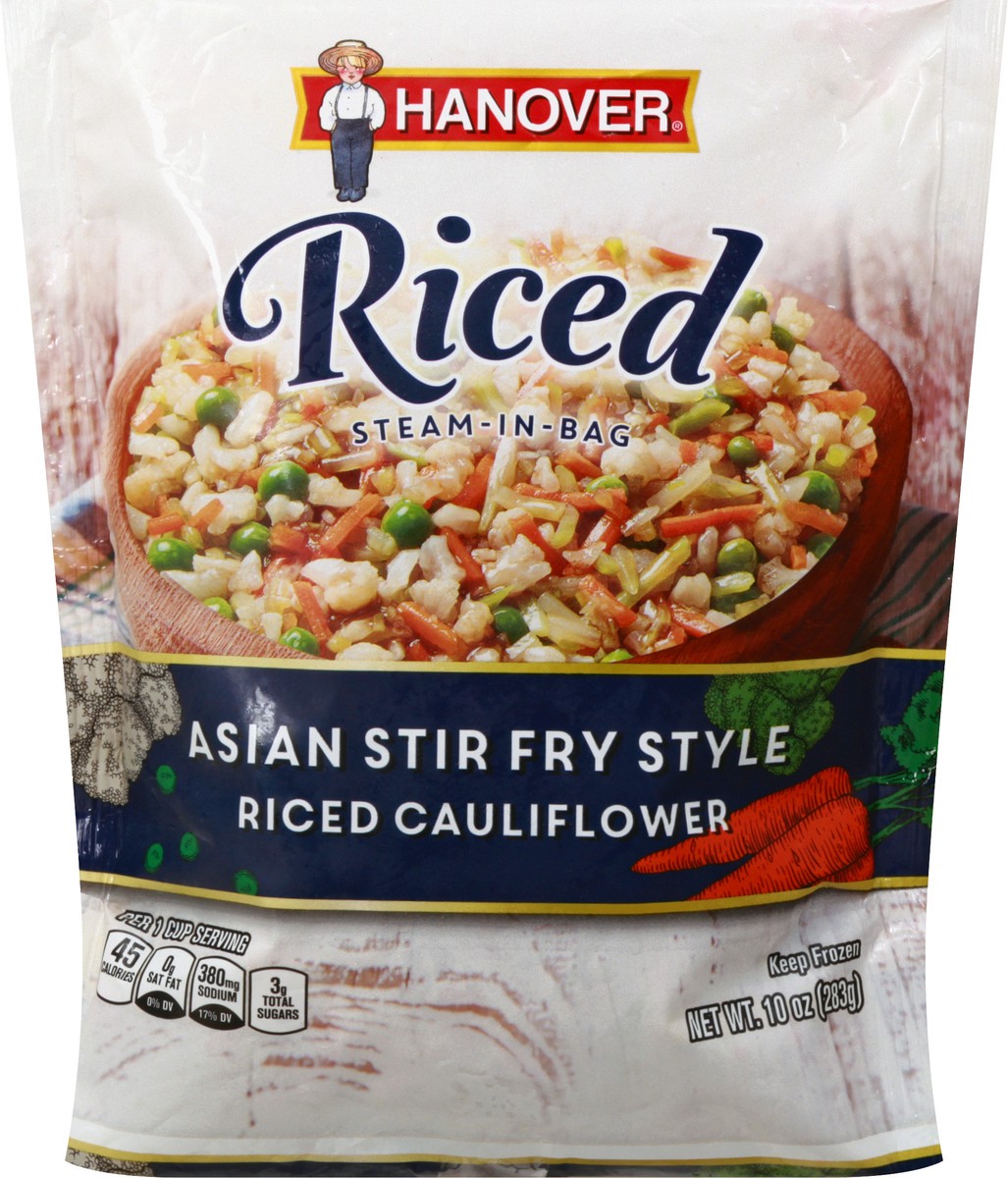 slide 1 of 13, Hanover Asian Stir Fry Style Riced Cauliflower 10 oz, 10 oz