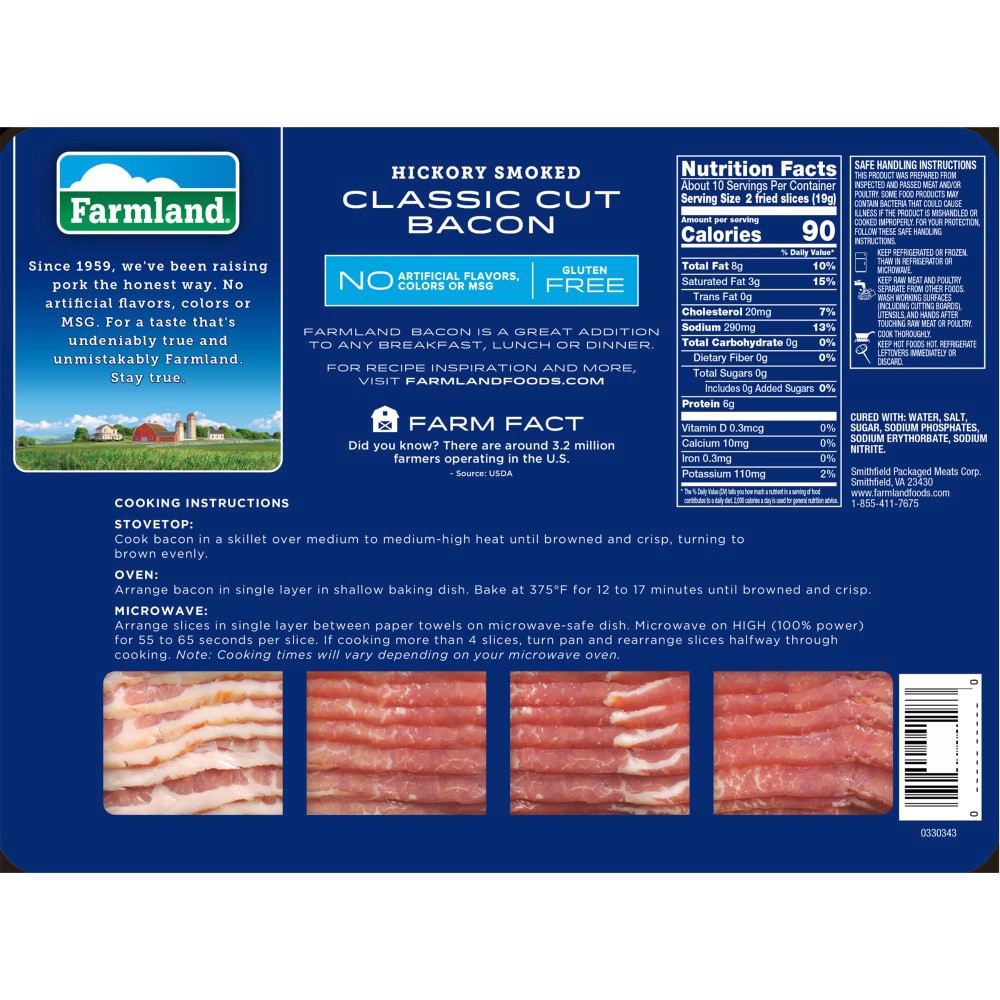 slide 2 of 2, Farmland Hickory Sliced Bacon, 22 oz