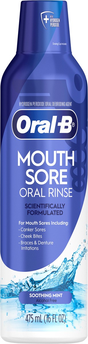 slide 3 of 3, Oral-B Mouth Sore Oral Rinse, Soothing Mint Flavor, 475 mL (16 fl oz), 475 ml