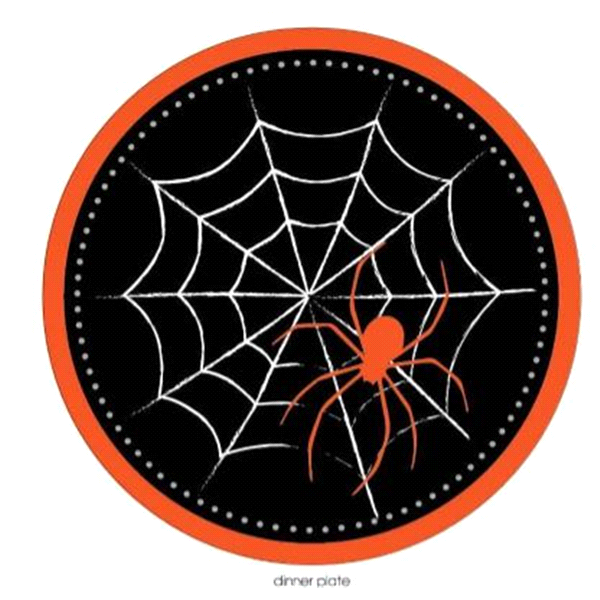 slide 1 of 1, Creative Converting Humerous Halloween Spider Party Dinner Plate, 8 ct