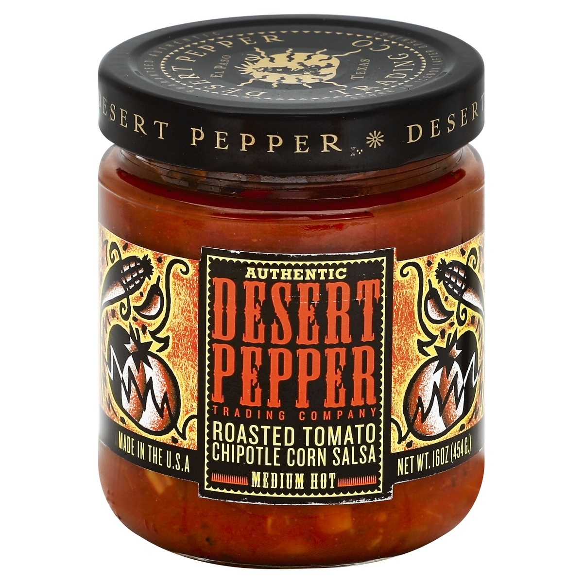 slide 1 of 1, Desert Pepper Trading Company Roasted Tomato Chipotle Corn Salsa Medium Hot, 16 oz