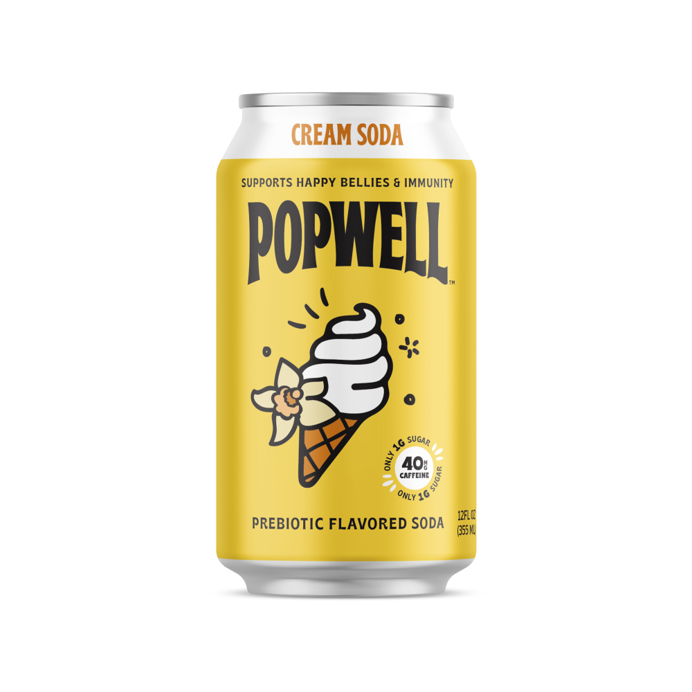 slide 1 of 5, Popwell Cream Soda Caffeinated Soda 12oz Can, 12 oz
