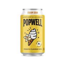 Popwell Cream Soda Caffeinated Soda 12oz Can