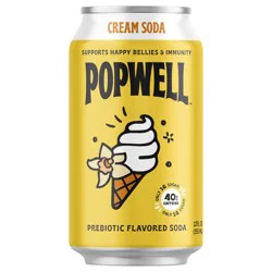 Popwell Cream Soda Caffeinated Soda 12 oz Can