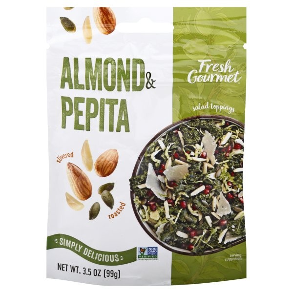 slide 1 of 6, Fresh Gourmet Almond & Pepita Mixed Nuts, 3.5 oz