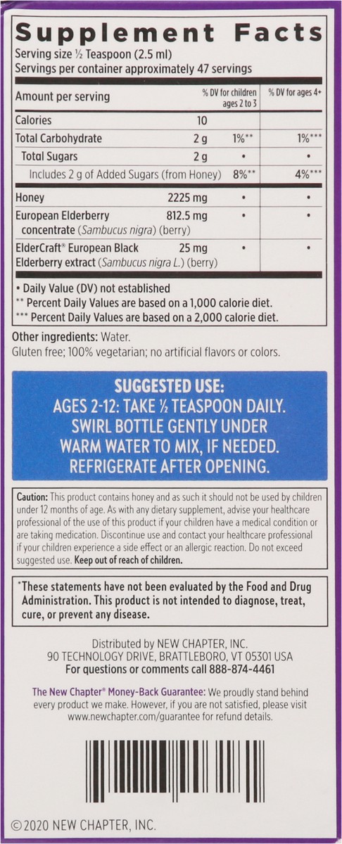 slide 6 of 13, New Chapter Kids Syrup + Honey Elderberry Pure Immune Defense 118 - 4 fl oz, 4 fl oz