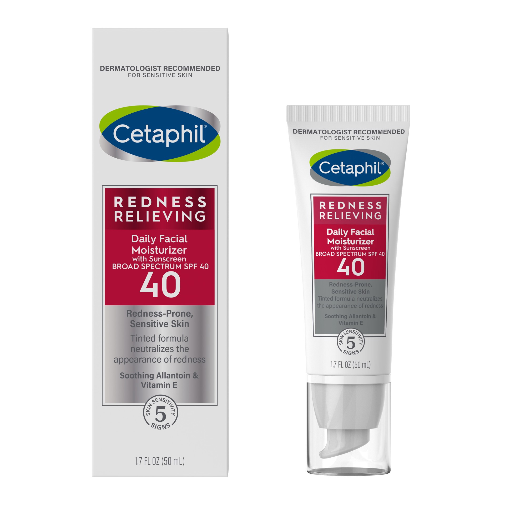 slide 10 of 10, Cetaphil Redness Relieving Daily Facial Moisturizer SPF40, 1.7 Fl Oz, 1.7 oz