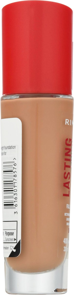 slide 6 of 9, Rimmel London Broad Spectrum SPF 20 Natural Beige 400 Full Coverage Lasting Finish Liquid Foundation 30 ml, 30 ml