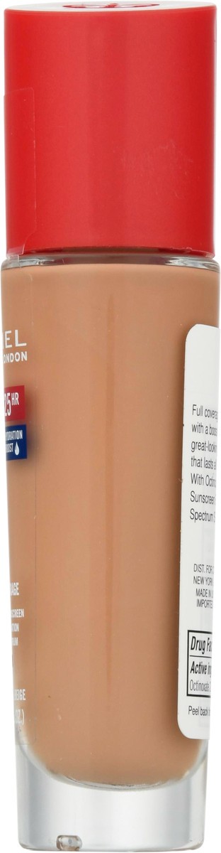 slide 7 of 9, Rimmel London Broad Spectrum SPF 20 Natural Beige 400 Full Coverage Lasting Finish Liquid Foundation 30 ml, 30 ml
