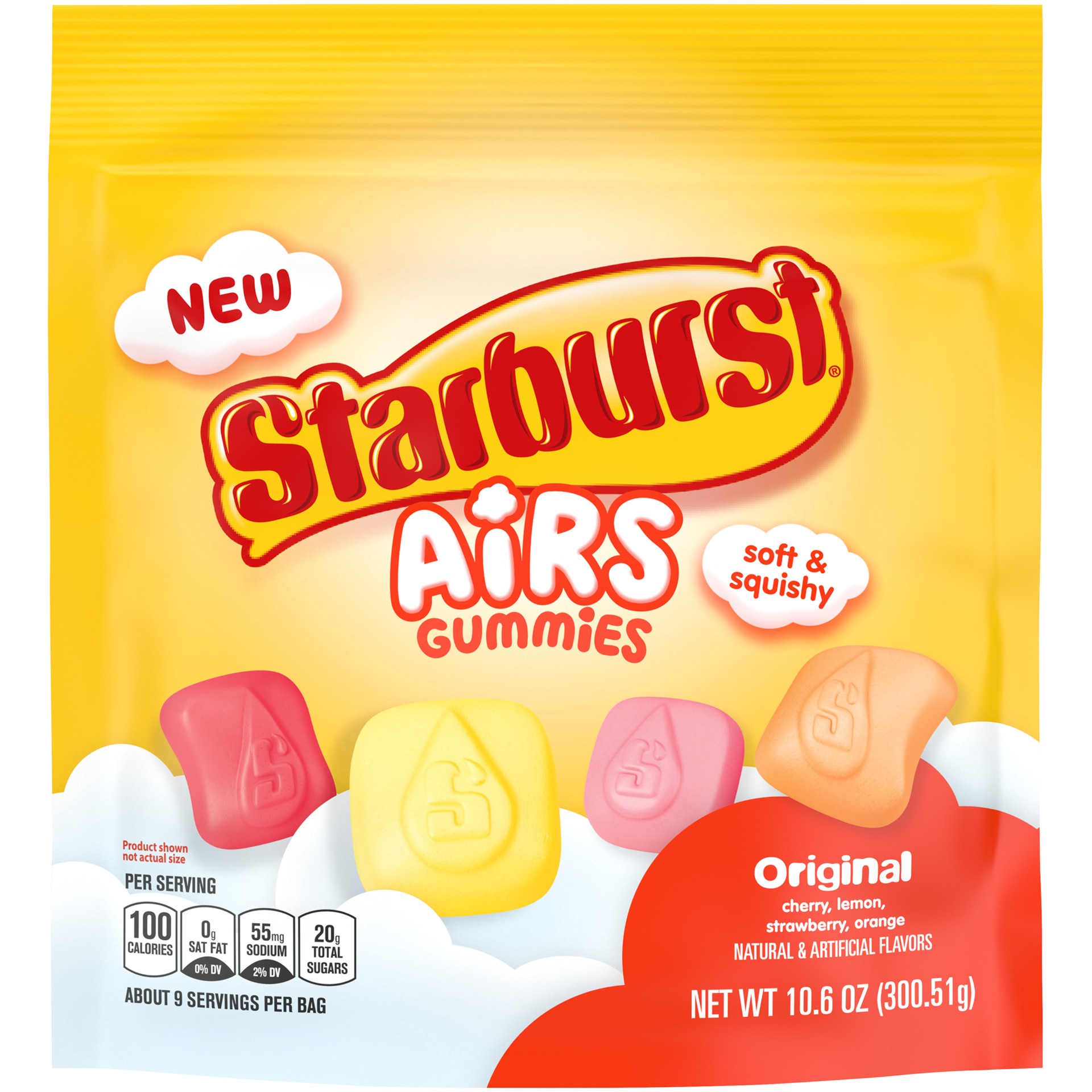 slide 1 of 5, STARBURST Airs Original Gummy Candy Resealable Pack, 10.6 oz Bag, 10.6 oz