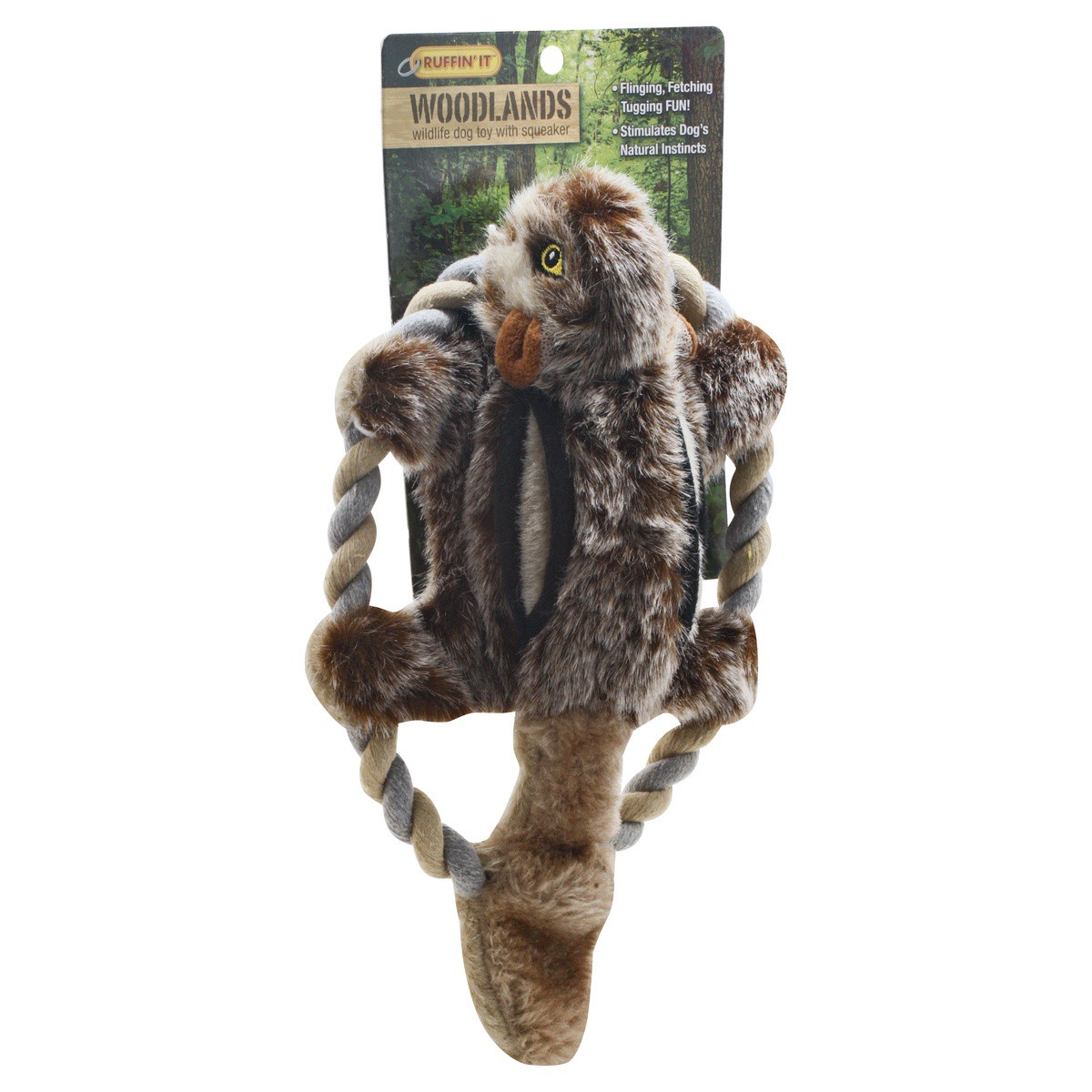 slide 7 of 9, Ruffin' It Woodlands Wildlife Dog Toy with Squeaker 1 ea, 1 ct