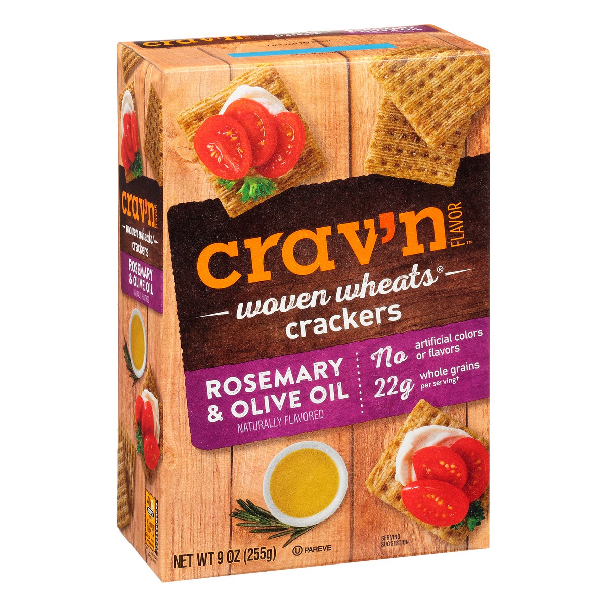 slide 4 of 14, Crav'n Flavor Woven Wheats Rosemary & Olive Oil Crackers 9 oz, 9 oz
