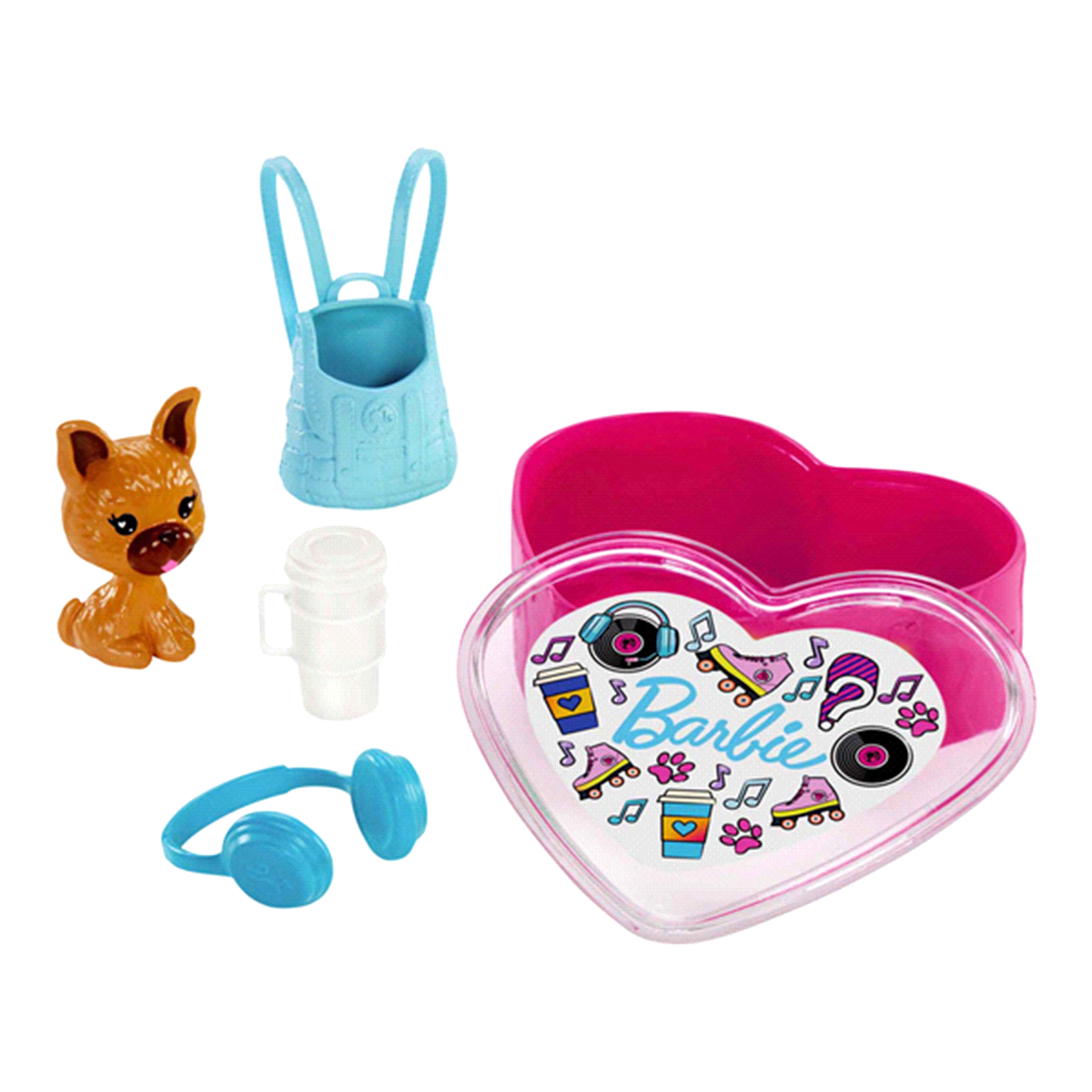 slide 1 of 1, Barbie Color Reveal Mystery Pet Set in Heart-Shape Case, 1 ct