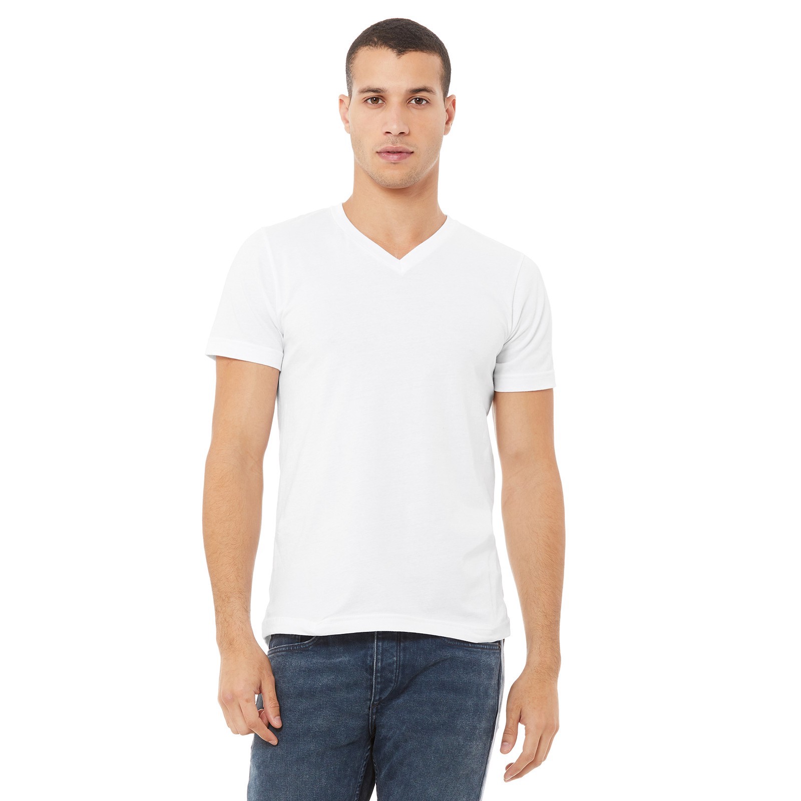 slide 2 of 4, Bella+canvas Short Sleeve V-Neck Adult Unisex Cotton Jersey T-Shirt, XL