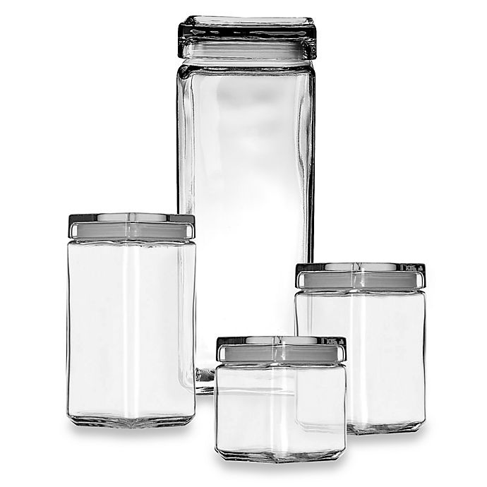 slide 1 of 1, Anchor Hocking Stackable Square Canister, 2 qt