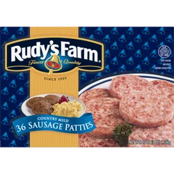 RUDYS FARM Rudy's Farm Uncooked Country Mild Sausage Patties, 36 Count (Frozen)