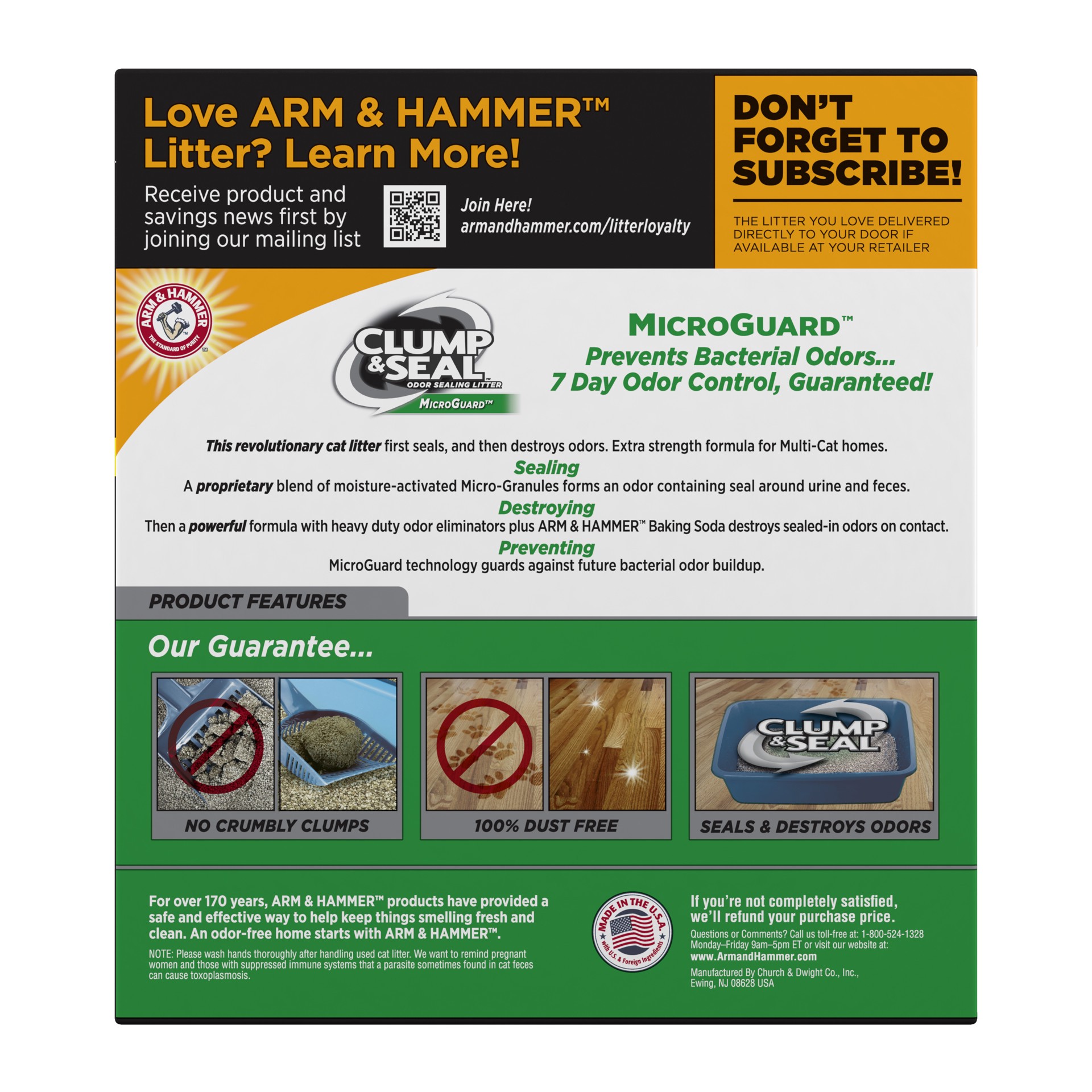 slide 2 of 5, ARM & HAMMER Clump & Seal MicroGuard Cat Litter, 28lb, 28 lb