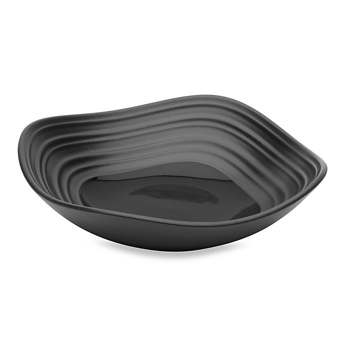 slide 1 of 1, Mikasa Swirl Square Fruit Bowl - Black, 1 ct