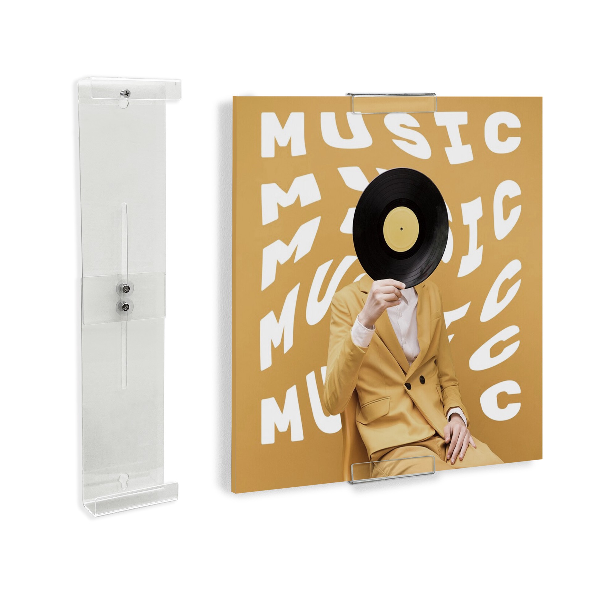 slide 3 of 5, Clear Acrylic Wall Mount Frame By Studio Decor, 2.99 in x 1.10 in x 14.25 in