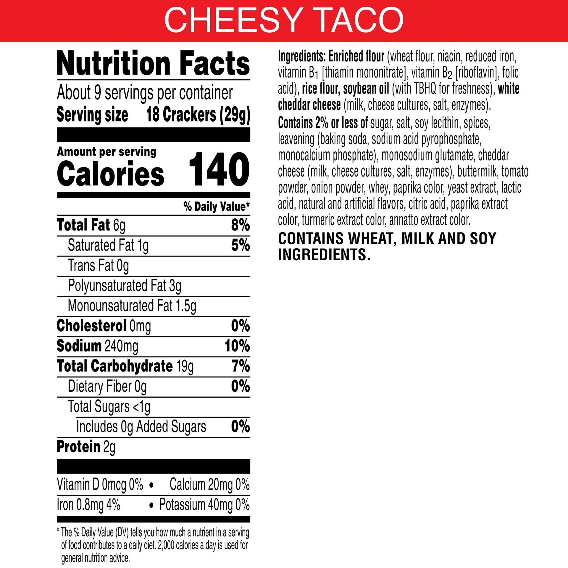 slide 3 of 5, Cheez-It Crunchy Cheese Snack Crackers, Perfect for Snacking, Loaded Cheesy Taco, 9 oz