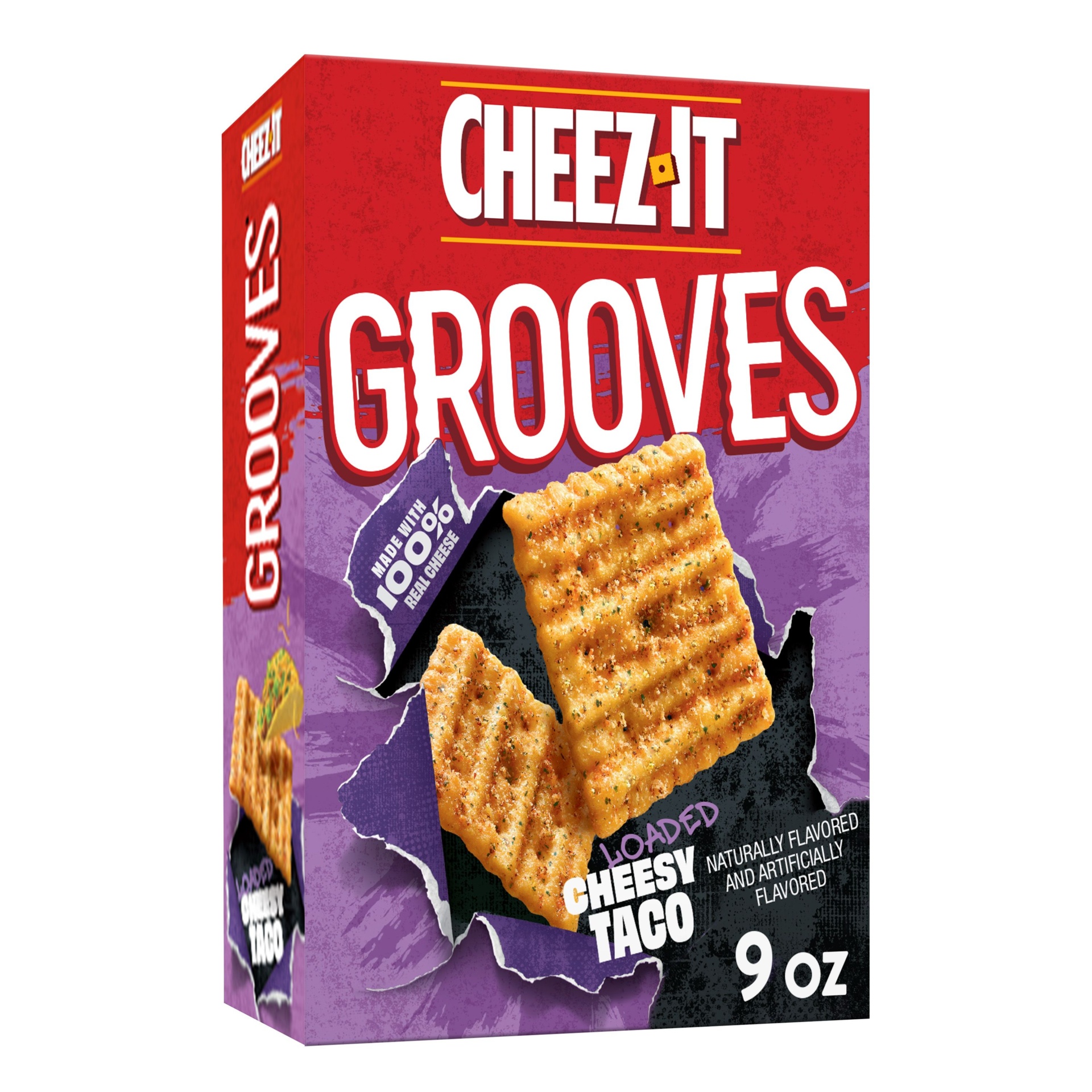 slide 1 of 5, Cheez-It Crunchy Cheese Snack Crackers, Perfect for Snacking, Loaded Cheesy Taco, 9 oz