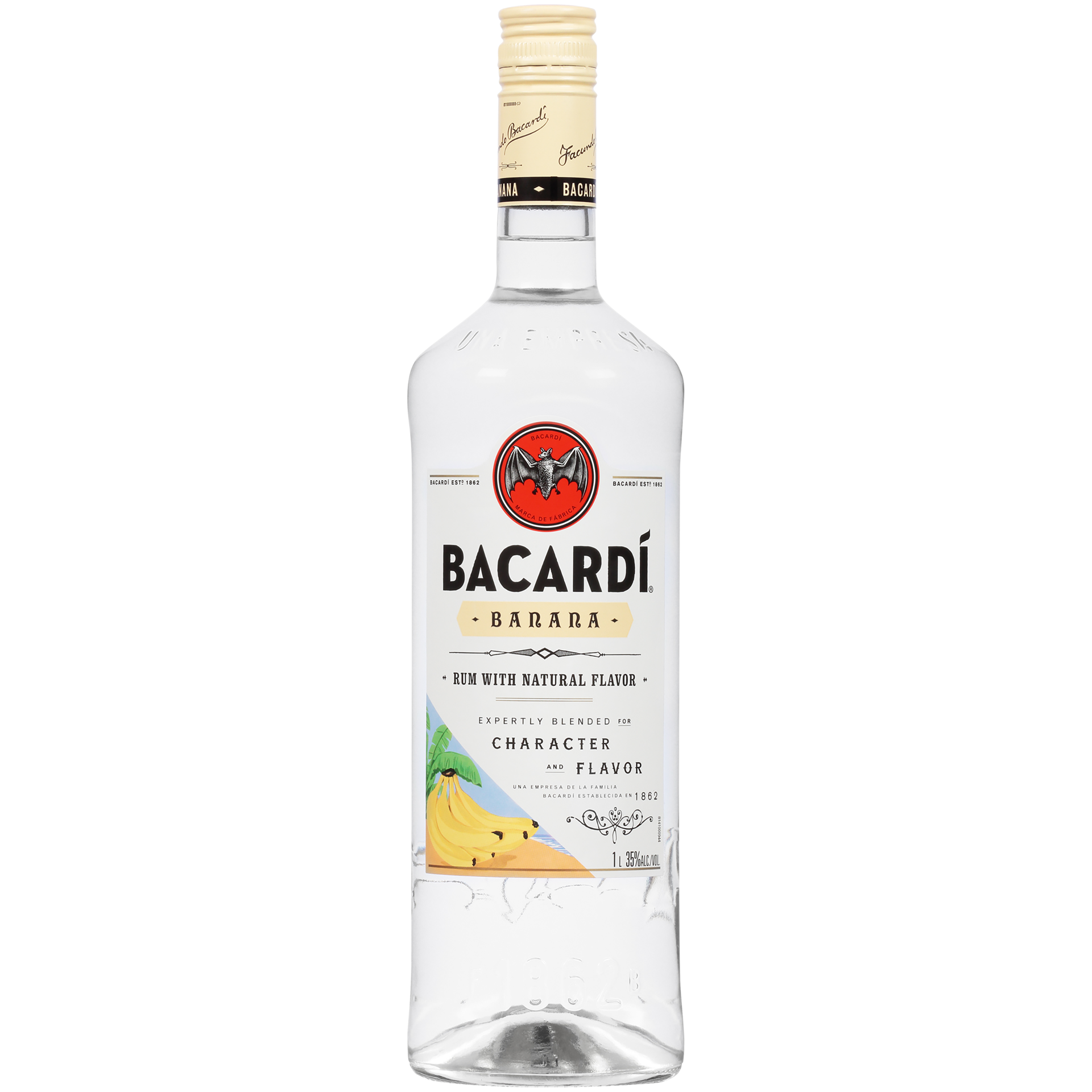 slide 1 of 4, Bacardí Bacardi Banana Flavored Rum 35% 100Cl/1L, 1 liter