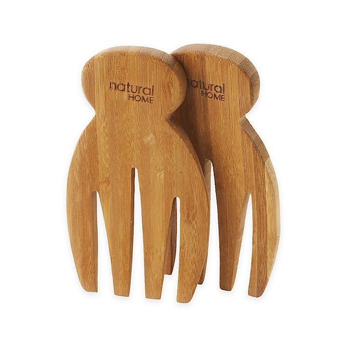 slide 1 of 1, Natural Home Salad Hands Bamboo, 1 ct