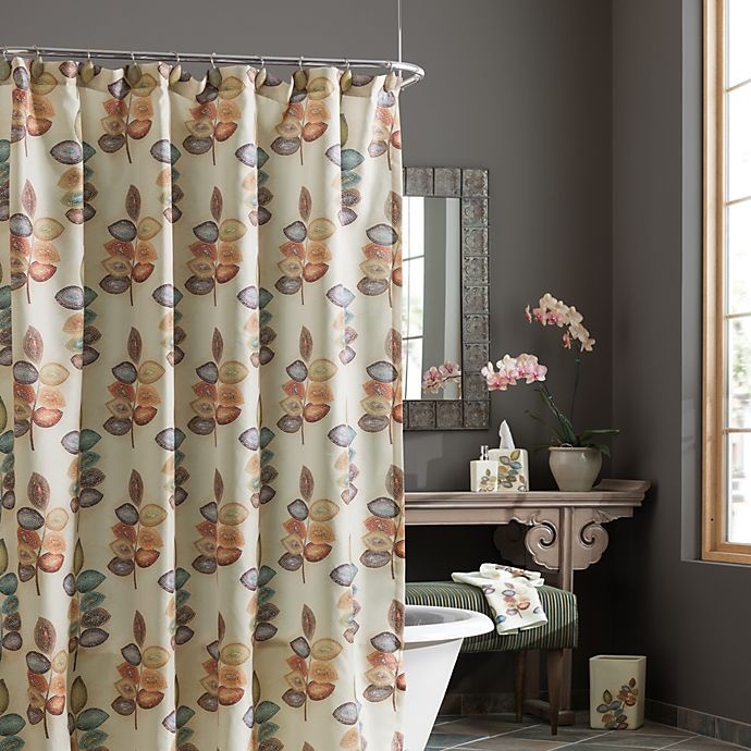 slide 1 of 1, Croscill Mosaic Leaves Fabric Shower Curtain, 70 in x 72 in