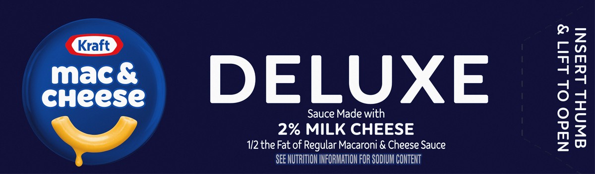 slide 9 of 9, Kraft Deluxe Mac & Cheese Macaroni and Cheese Dinner with Sauce made from 2% Milk Cheese, 14 oz Box, 14 oz