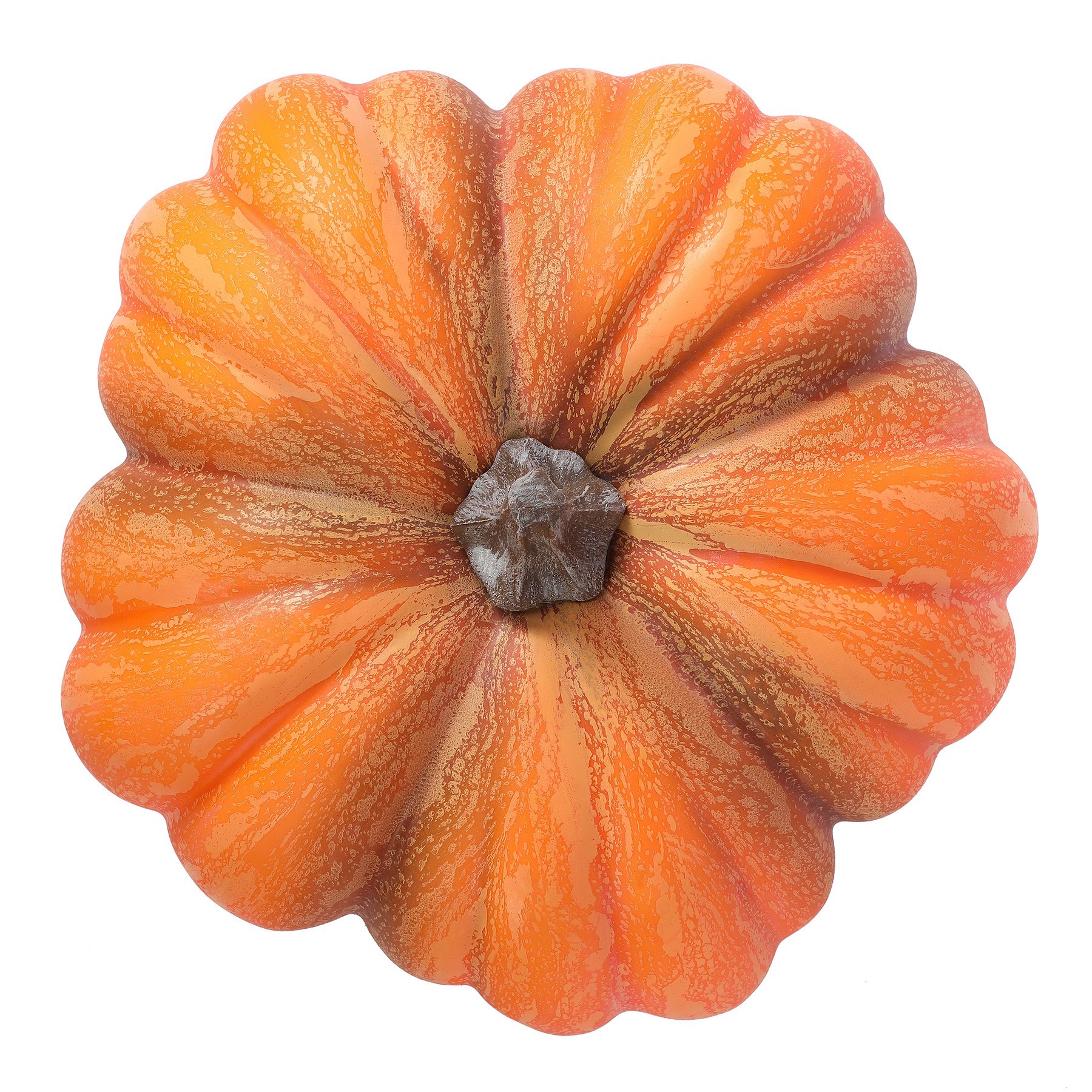 slide 2 of 2, 11.5" Dark Orange & Green Decorative Pumpkin By Ashland, 11.5 in x 11.5 in x 7.5 in